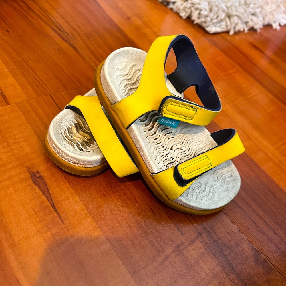 Yellow strap sandals for toddler